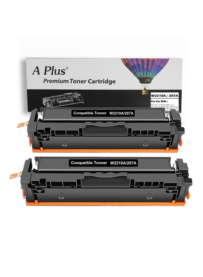 APLUS 207A W2210A Compatible 2 Pieces Black Toner Cartridge for HP Color LaserJet Pro M255, MFP M282, M283 Series - High Yield Black Combo - Image 1